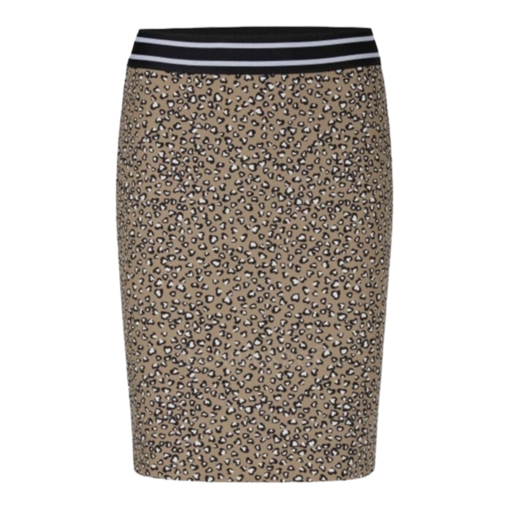 Marc Cain Sport Leopard Print Lined Skirt PS7130 J34 NWT US Size 6